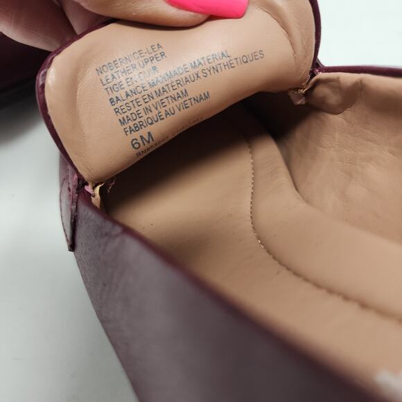Nordstrom's Bernice Block Heels Chain Detail Leather Loafers Burgundy Leather 6 - Picture 7 of 11